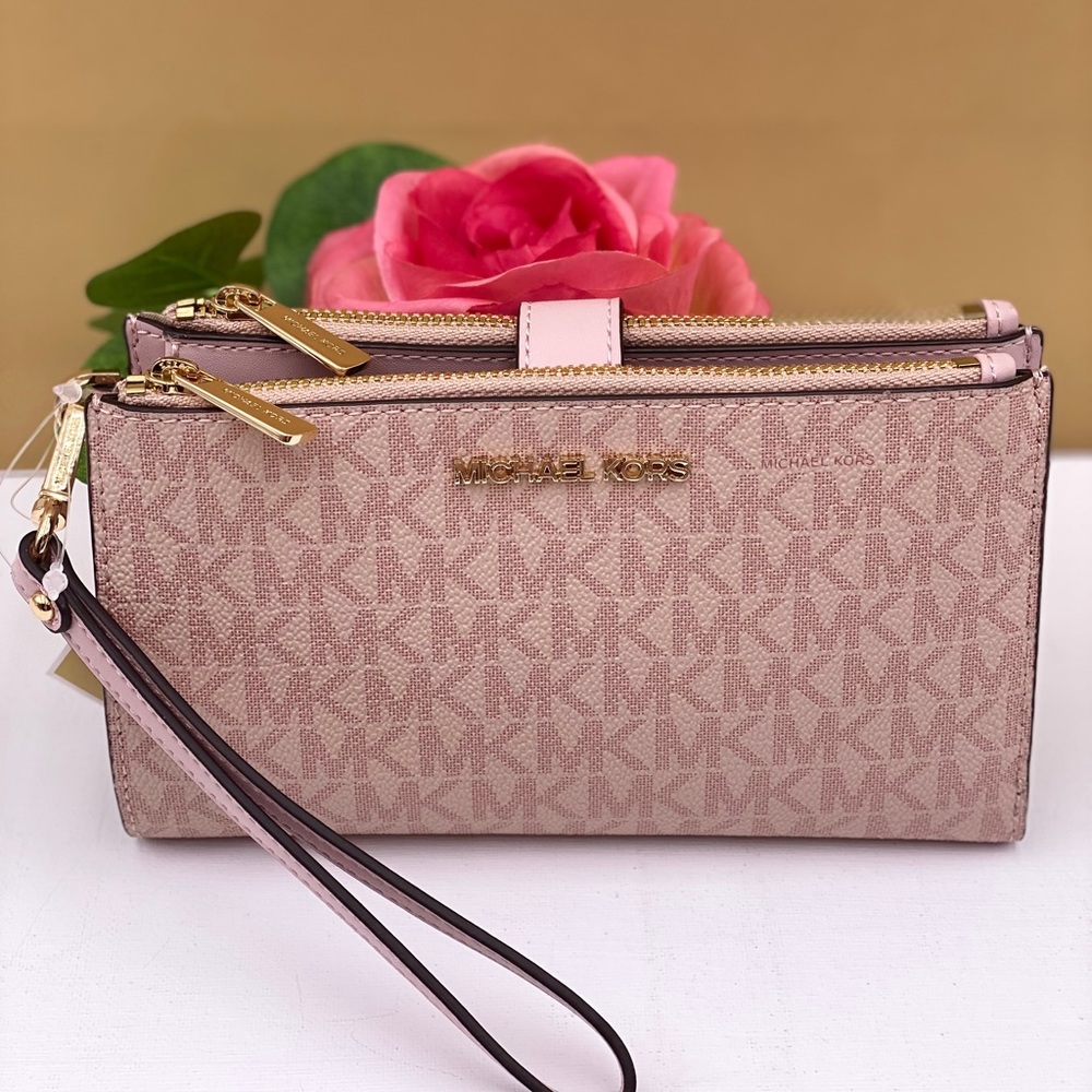 Michael Kors DoubleZip Wallet Wristlet Ballet - Picture 5 of 13